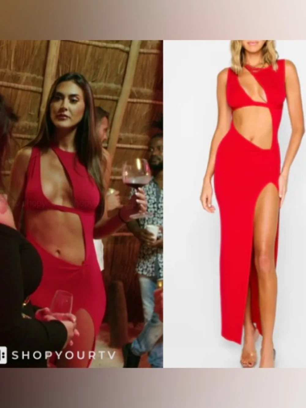 Hera Collection Cutout High Slit This Is It Red Maxi Dress - Picture 7 of 12